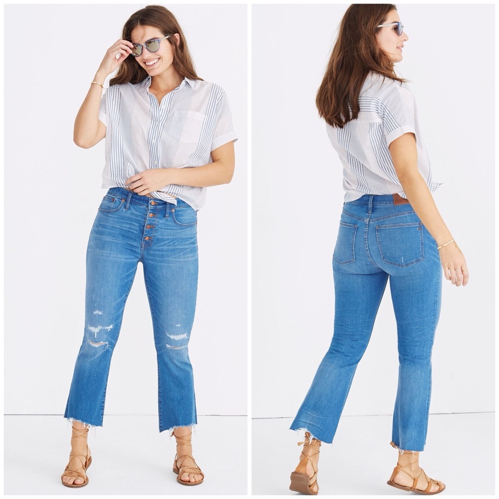 MADEWELL Cali Demi-Boot Jeans in Bronson Wash: Button-Front Edition